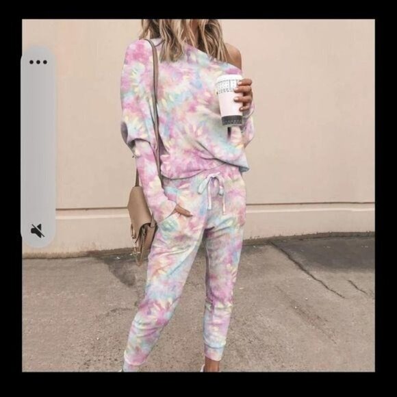 HOT PINK TIE DYE SET BNIP - Picture 1 of 4